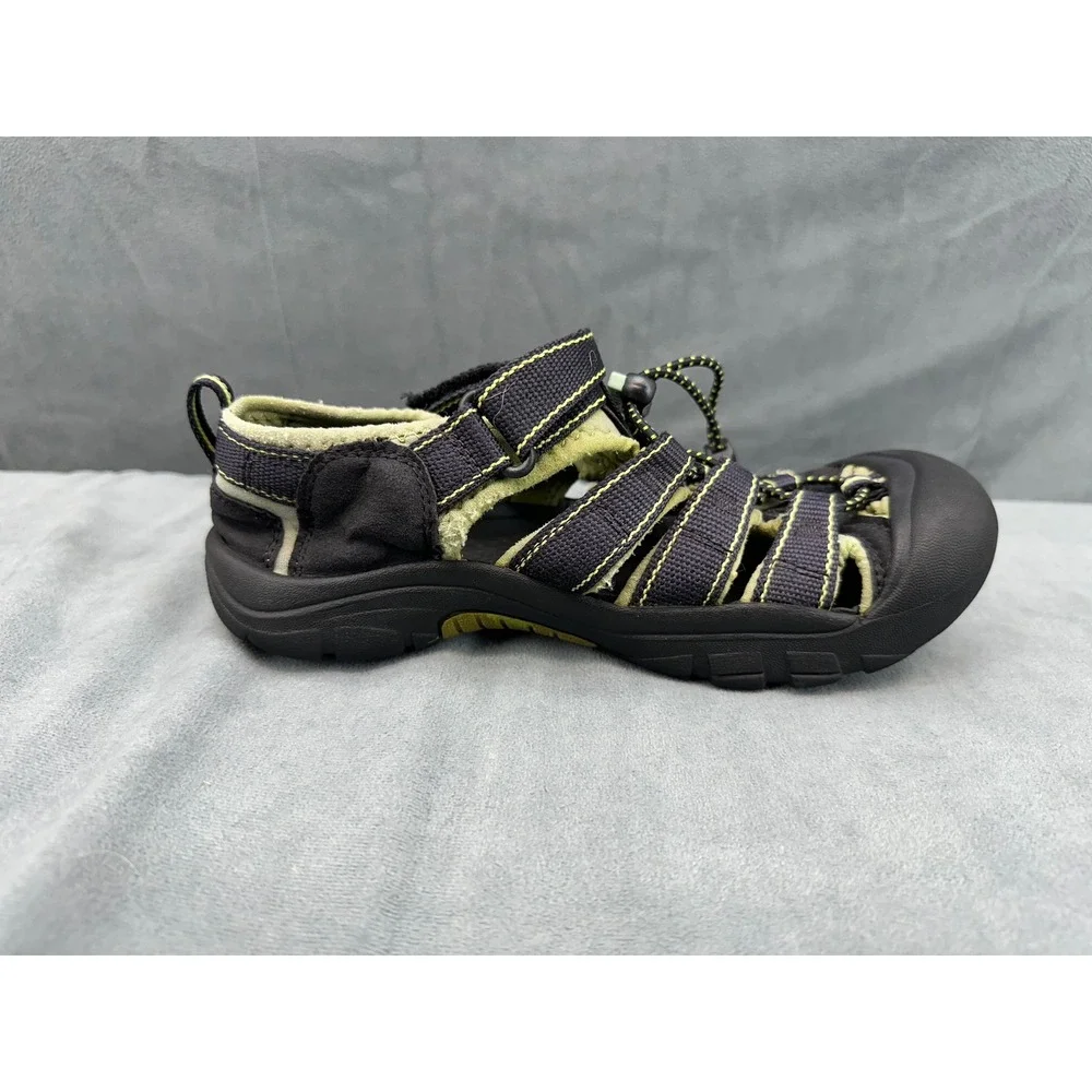 KEEN Newport H2 Kids Waterproof Sport Sandals Black Lime Green Size 4 Youth